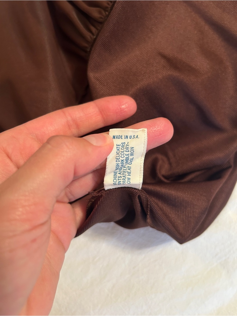 Vintage Vanity Fair Brown Nylon Full Length Slip Dress Size 36 Cottagecore - Picture 5 of 5